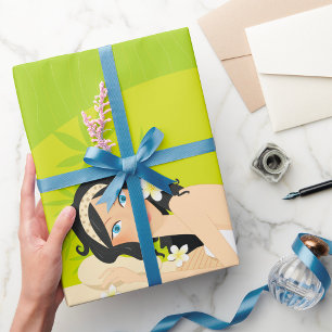 Papier Cadeau Une Femme Dans Un Papier Spa