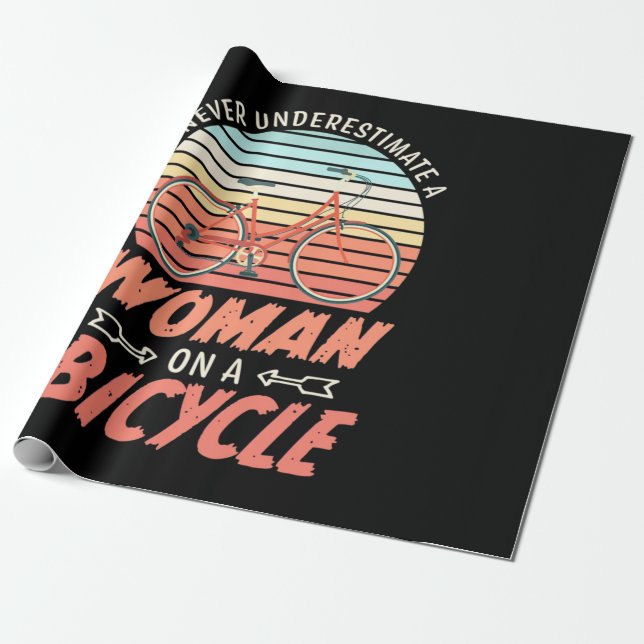 Papier Cadeau Une Femme En Vélo (Déroulé)