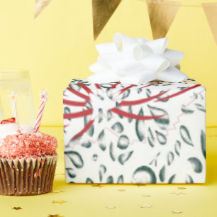 Papier Cadeau une fleur rouge sur un arrière - plan noir
