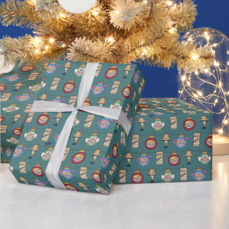 Papier Cadeau Une histoire de Noël | Motif de Ralphie et d'ornem