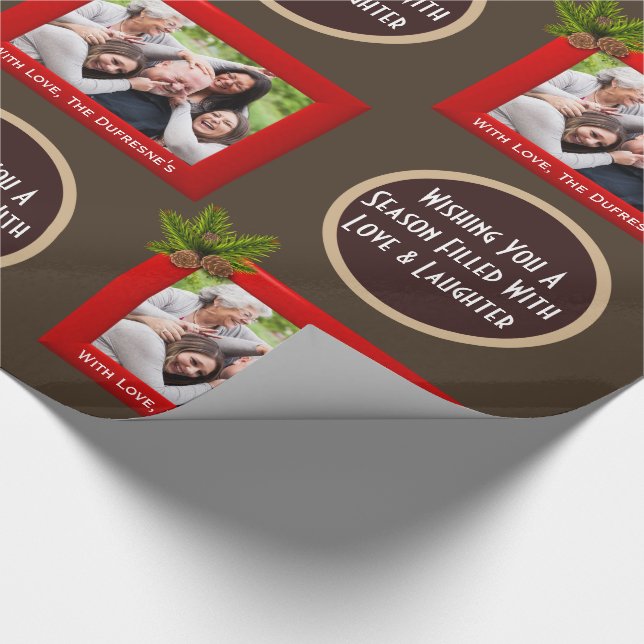 Papier Cadeau Une saison d'amour et de rire Noël (Coin)