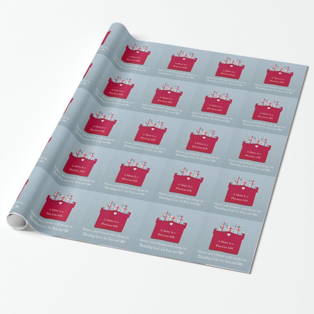 Papier Cadeau Une soeur est un cadeau précieux (Déroulé)