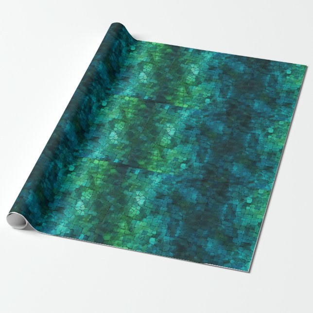 Papier Cadeau une texture cool bleue et verte (Déroulé)