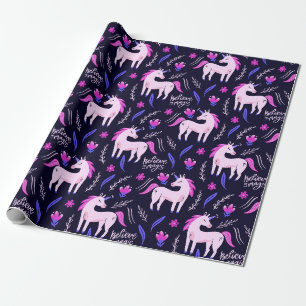 Papier Cadeau Unicorn Doodle Motif