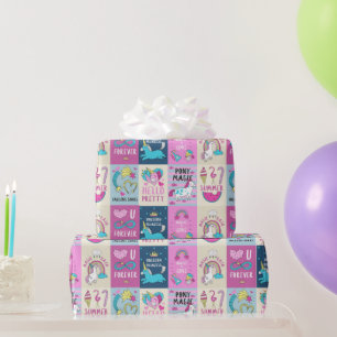 Papier Cadeau Unicorn Fille anniversaire