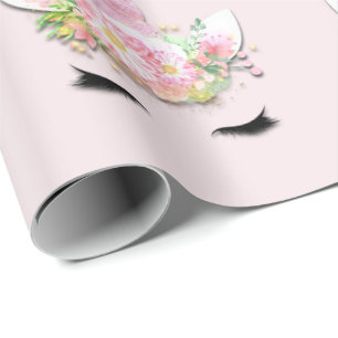 Papier Cadeau Unicorn Parties scintillant brillante rose assez f