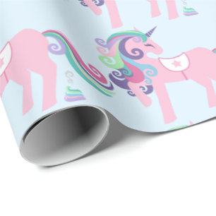 Papier Cadeau Unicorn Sparkl Parties scintillant rose Floral Bon