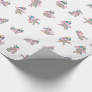 Papier Cadeau Unicorn Yoga Poses Design Motif