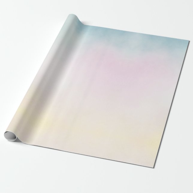 Papier Cadeau Unicorne Aqua Rose Yellow Tie Dye (Déroulé)