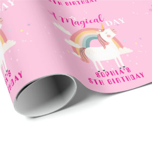 Papier Cadeau Unicorne arc-en-ciel