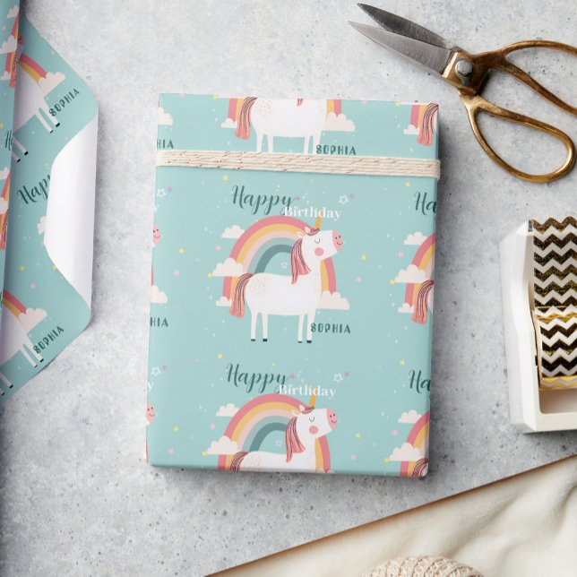 Papier Cadeau Unicorne arc-en-ciel (Créateur téléchargé)
