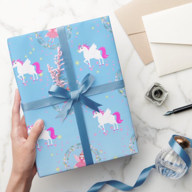 Papier Cadeau Unicorne et Fairy Magie fête d'anniversaire (Cadeaux)