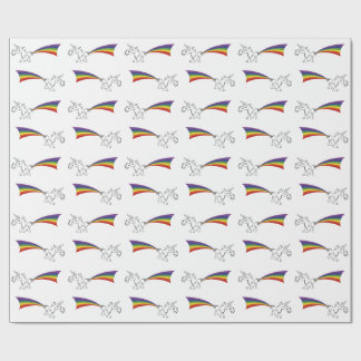 Papier Cadeau Unicorne farçant un papier d'emballage arc-en-ciel
