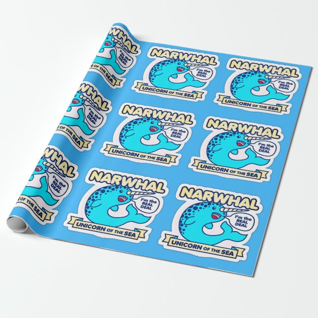 Papier Cadeau Unicorne Narwhal De La Mer (Déroulé)