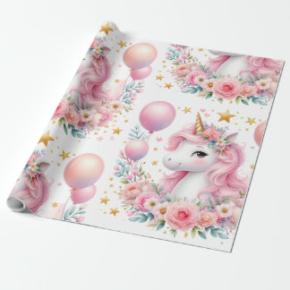 Papier Cadeau Unicorne rose