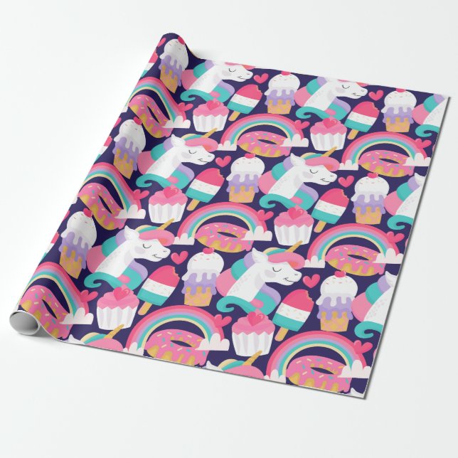 Papier Cadeau Unicornes (Déroulé)