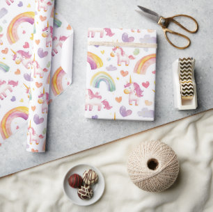 Papier Cadeau Unicornes et Rainbows Baby Gift