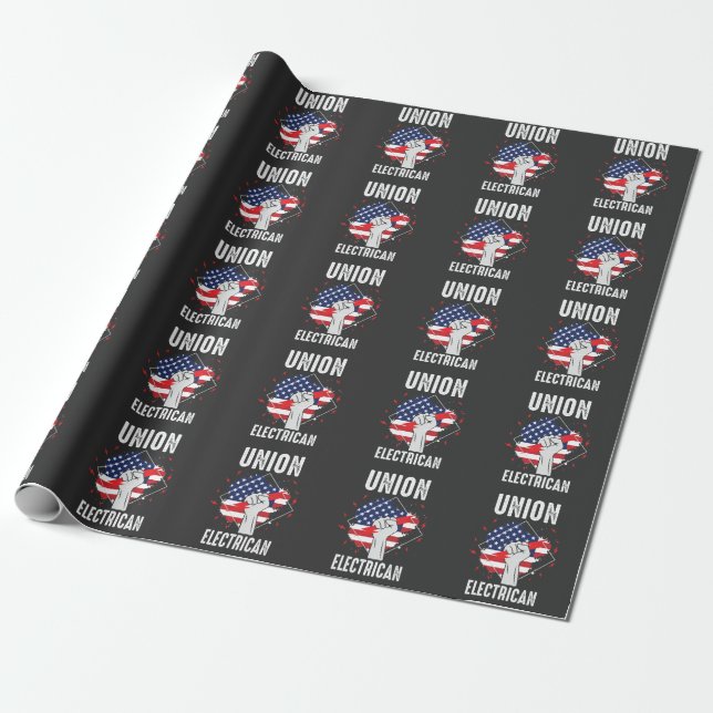 Papier Cadeau Union Electricielle Américaine Retraite Mari Améri (Déroulé)