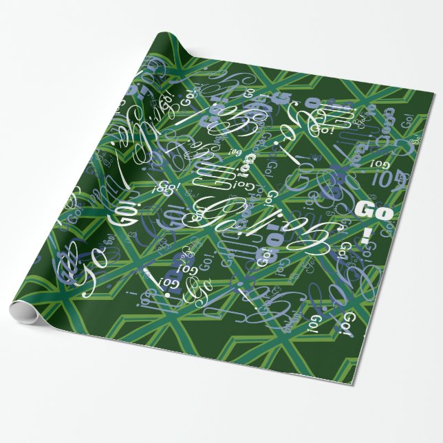 Papier Cadeau Union Jack verte de forêt en gras (Déroulé)