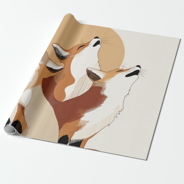 Papier Cadeau Unique Forest Animal All-Occasion Gift Wrap (Déroulé)