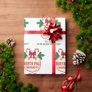 Papier Cadeau Université du Pôle Nord Canne de Bonbon Vacances d