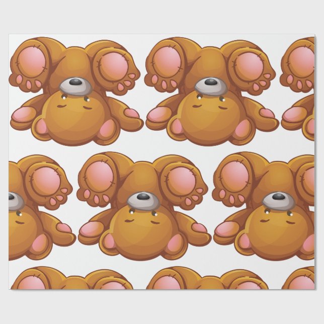 Papier Cadeau Upside Down Teddy Bear (Plat)