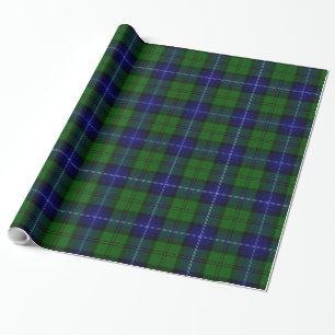 Papier Cadeau Urquhart tartan bleu vert plaid