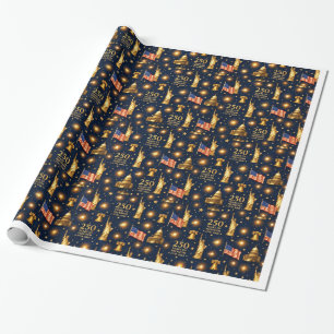 Papier Cadeau USA 250 ans de liberté Patriotique