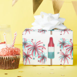 Papier Cadeau USA Patriotic Rocket Pop Popsicle Fireworks 4 juil
