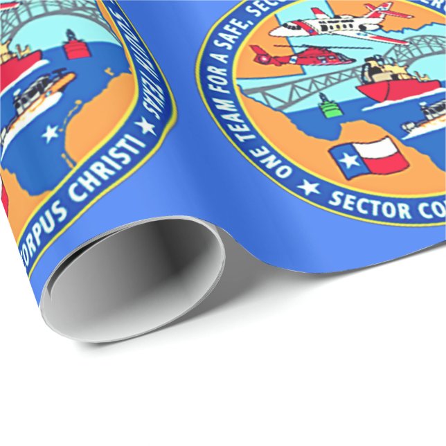 Papier Cadeau USCG Station Corpus Christi Texas (Coin rond)