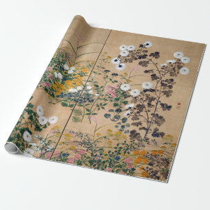 Papier Cadeau Usines fleurissantes d'Ogata Korin en automne
