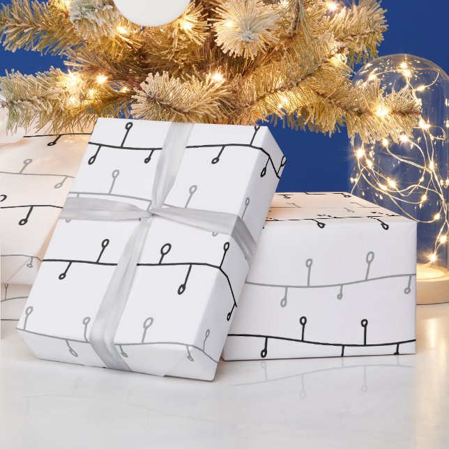 Papier Cadeau Vacances Abstraites Gris Et Blanc (Vacances)