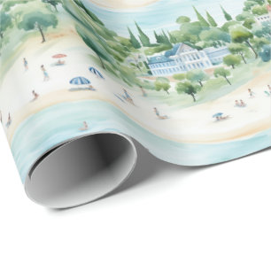 Papier Cadeau Vacances balnéaires en été -