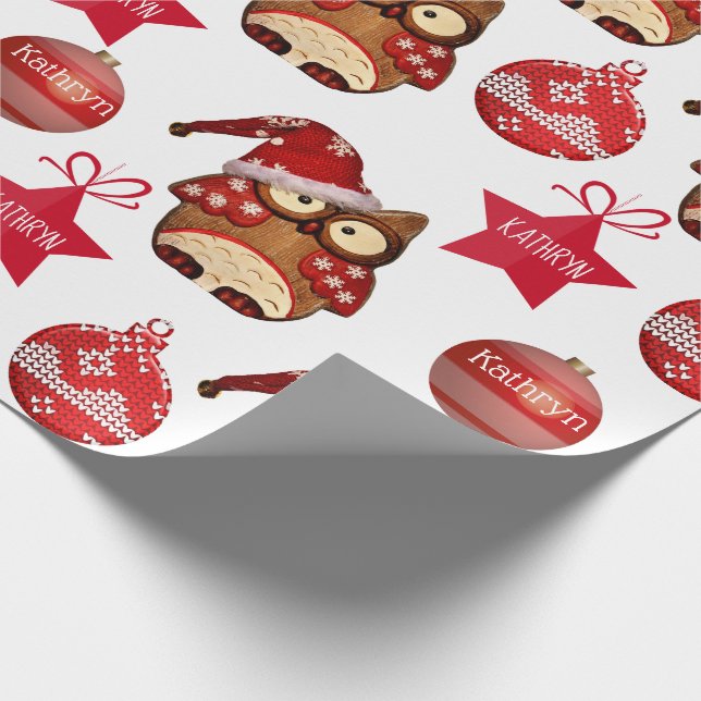 Papier Cadeau Vacances de chouettes de campagne personnalisées (Coin)
