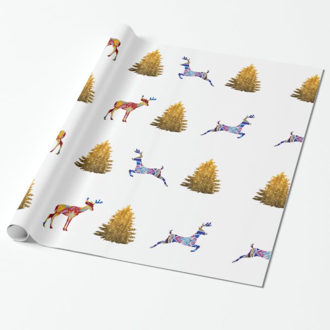 Papier Cadeau Vacances d'hiver Papier d'enveloppement (Déroulé)
