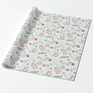 Papier Cadeau Vacances Florale moderne Motif de tulipe rouge et