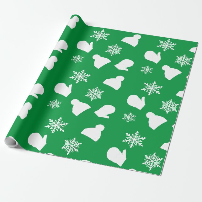 Papier Cadeau Vacances Mittens et papier d'enveloppement Casquet (Déroulé)