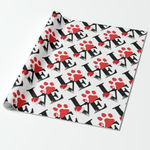 Papier Cadeau Vacances Santapaws - empreinte de patte dans
