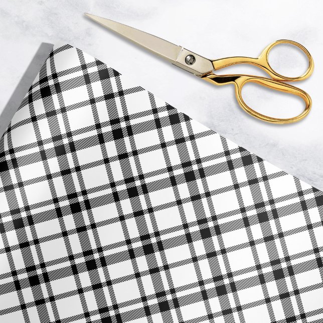 Papier Cadeau Vacances Tartan écossais Noir (Créateur téléchargé)