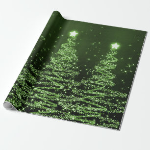 Papier Cadeau Vacances vertes d'arbres de Noël de parties
