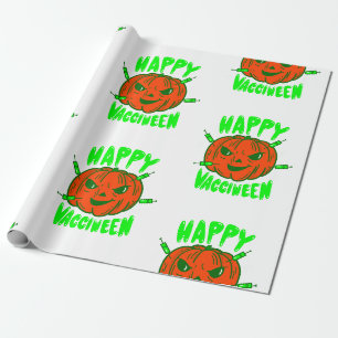Papier Cadeau vaccin covid halloween citrouille vacciween
