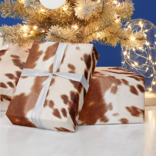 Papier Cadeau Vache blanche Brown