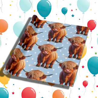 Papier Cadeau Vache bleu