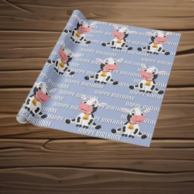 Papier Cadeau Vache bleue mûre (Enjoy fun activities, delightful themes, and joyful memories. Let’s create a magical day together)
