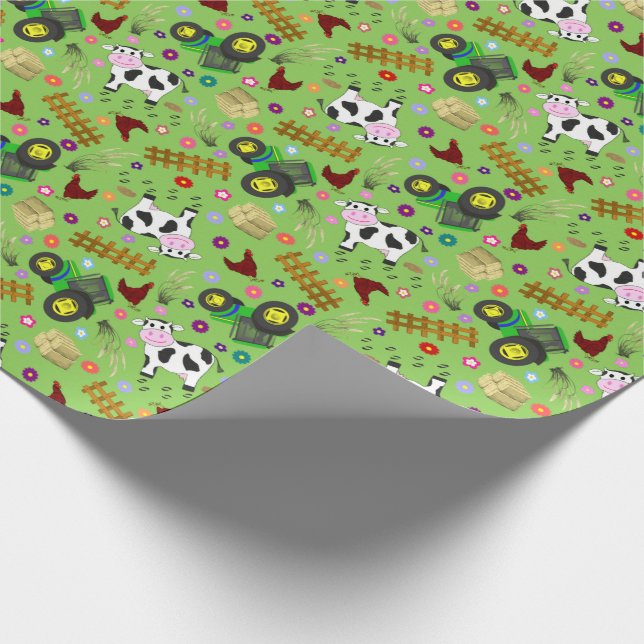 Papier Cadeau Vache de la ferme (Coin)