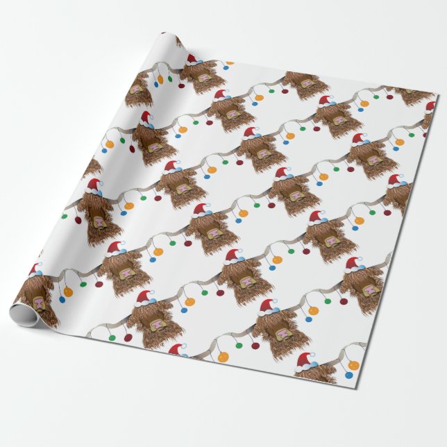 Papier Cadeau Vache de Noël (Déroulé)