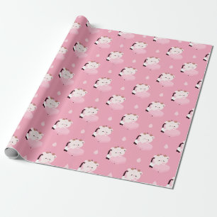 Papier Cadeau Vache fatiguée mignonne