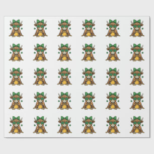 Papier Cadeau Vache Highland St Patrick Pot d'Or Art Vintage_1