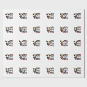 Papier Cadeau Vache Patriotique Rouge Blanc Moo Chemise 4 Juille