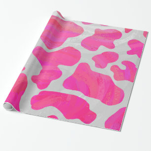 Papier Cadeau Vache rose et blanc chaud